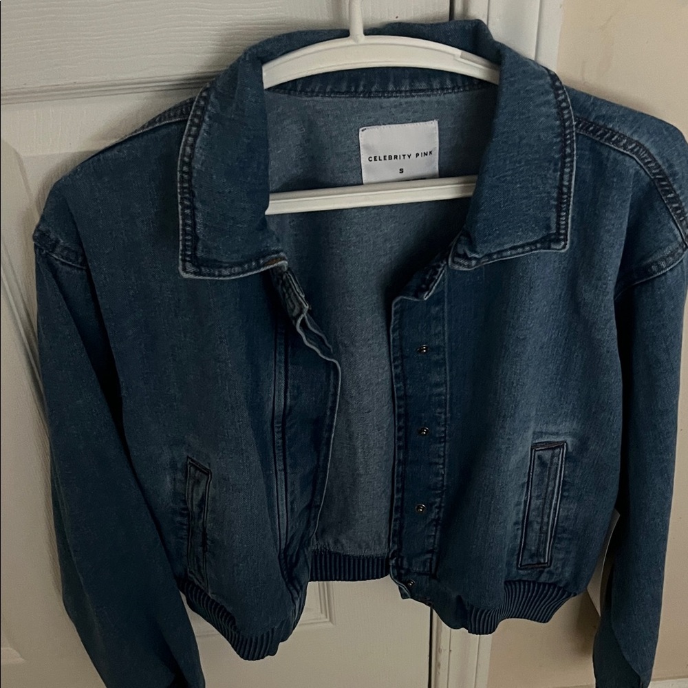 Celebrity Pink Blue Cropped Jacket
